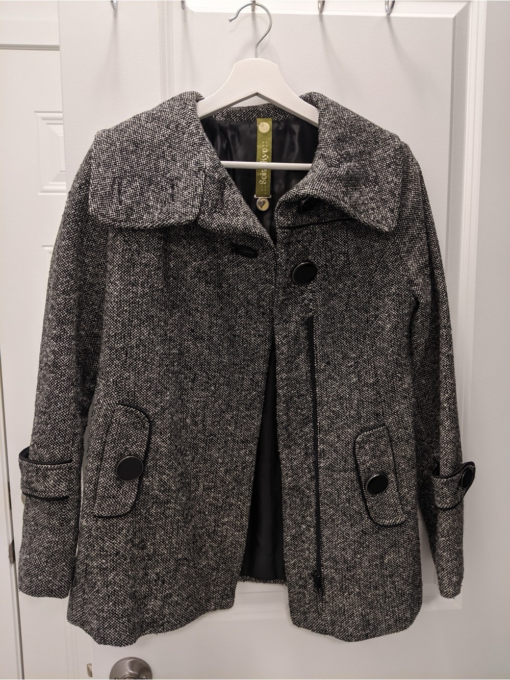 Soia & Kyo Tweed Wool Blend Peacoat Jacket